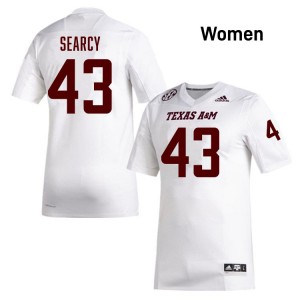 Women Jeremiah Searcy White TAMU #43 Stitched Jerseys 190468-981