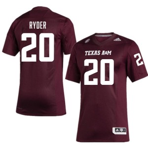 Men Johnny Ryder Maroon Texas A&M University #20 Embroidery Jersey 479403-352