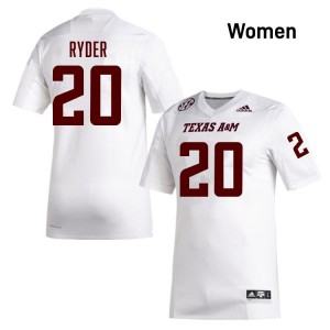 Women Johnny Ryder White Texas A&M #20 2025-26 Jersey 173496-786