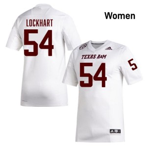 Women Jordan Lockhart White Texas A&M #54 University Jersey 392625-843