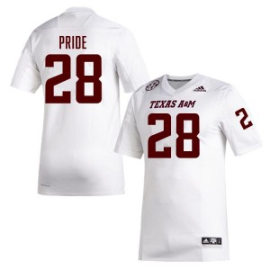 Men Jordan Pride White Texas A&M Aggies #28 NCAA Jersey 671524-854