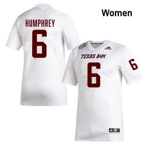 Women Julio Humphrey White Texas A&M University #6 Player Jersey 668467-397