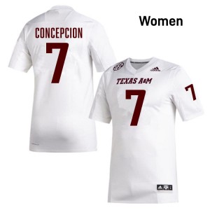 Women KC Concepcion White Texas A&M #7 Replica Jersey 321702-110