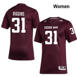 Women Kelvion Riggins Maroon Aggies #31 NCAA Jerseys 287274-791