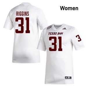 Women Kelvion Riggins White Texas A&M Aggies #31 Player Jersey 104685-246