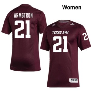Women Kiotti Armstrong Maroon Aggies #21 Game Jerseys 808186-473