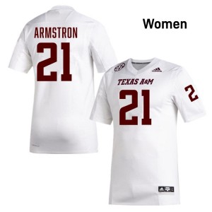 Women Kiotti Armstrong White Aggies #21 Embroidery Jersey 393534-483
