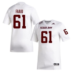 Men Koli Faaiu White Texas A&M #61 Player Jersey 150456-703
