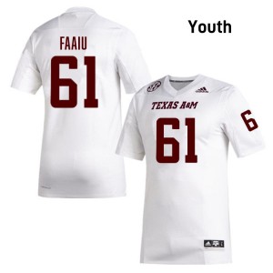 Youth Koli Faaiu White TAMU #61 2025-26 Jerseys 243822-831