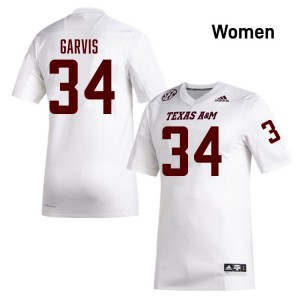 Women Kyle Garvis White Texas A&M University #34 Stitched Jerseys 282902-381