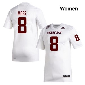 Women Le'Veon Moss White Aggies #8 NCAA Jersey 259851-618