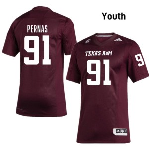 Youth Lucas Pernas Maroon Texas A&M #91 Game Jersey 799821-582