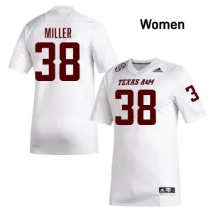 Women Luke Miller White Texas A&M #38 Stitched Jerseys 489557-540