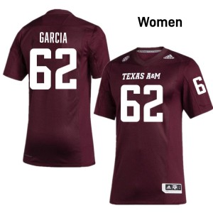 Women Marcus Garcia Maroon Texas A&M University #62 Stitched Jerseys 545171-238