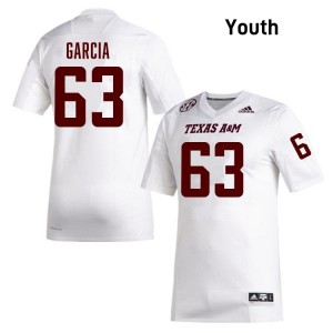 Youth Marcus Garcia White Aggies #62 Embroidery Jerseys 343319-970