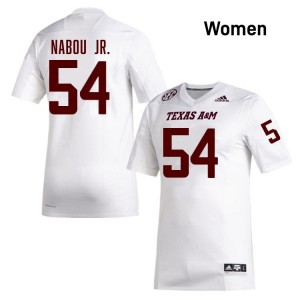 Women Mark Nabou Jr. White Texas A&M #54 NCAA Jerseys 121874-509