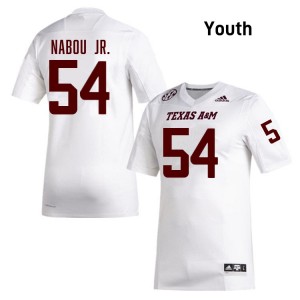Youth Mark Nabou Jr. White Texas A&M University #54 2025 Jersey 552856-545