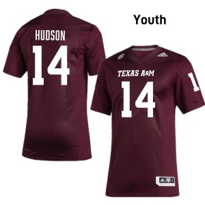 Youth Micah Hudson Maroon Texas A&M Aggies #14 Embroidery Jerseys 734932-501