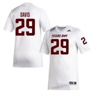 Men Myles Davis White Texas A&M #29 Alumni Jerseys 200643-922