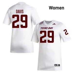 Women Myles Davis White Texas A&M #29 University Jersey 949871-229