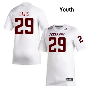 Youth Myles Davis White Texas A&M University #29 NCAA Jersey 557034-452