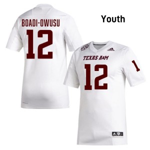 Youth Nana Boadi-Owusu White Texas A&M Aggies #12 Embroidery Jersey 977120-591