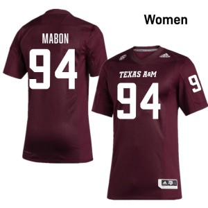 Women Nathan Mabon Maroon Aggies #94 University Jerseys 601805-730