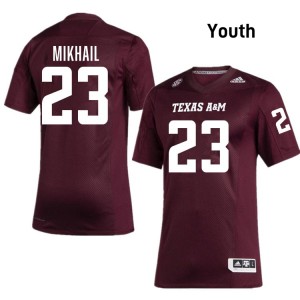 Youth Noah Mikhail Maroon Texas A&M University #23 NCAA Jerseys 695610-664