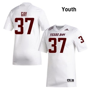 Youth Peyton Gay White Texas A&M #37 Alumni Jersey 849091-245