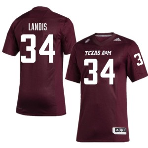 Men Preston Landis Maroon Aggies #34 Replica Jersey 443226-313