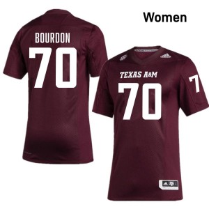 Women Robert Bourdon Maroon Texas A&M #70 Player Jerseys 255474-522