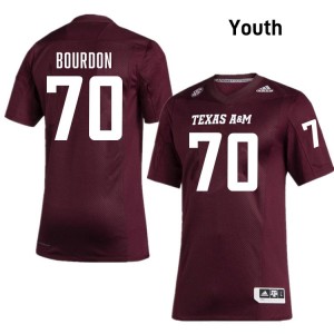Youth Robert Bourdon Maroon Texas A&M #70 Embroidery Jerseys 418310-999