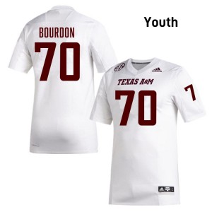 Youth Robert Bourdon White Texas A&M University #70 2025 Jersey 684307-805