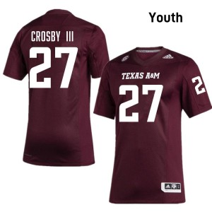 Youth Ronnie Crosby III Maroon Texas A&M University #27 Official Jerseys 567599-735