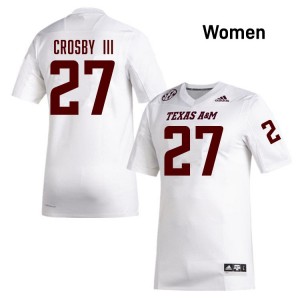 Women Ronnie Crosby III White Texas A&M Aggies #27 Official Jerseys 164942-156