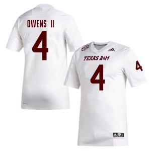 Men Rueben Owens II White Texas A&M #4 Replica Jersey 444128-667