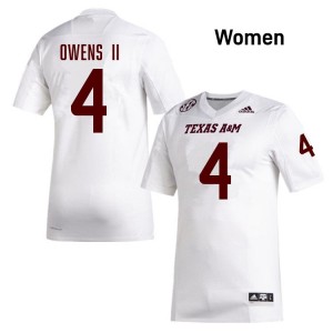 Women Rueben Owens II White Texas A&M #4 Replica Jersey 673636-254
