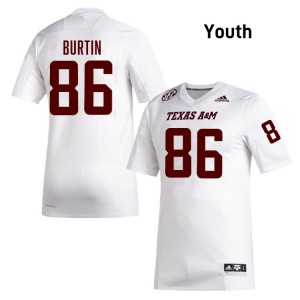 Youth Ryan Burtin White TAMU #86 Game Jersey 996607-441