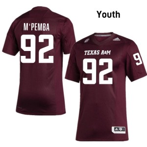 Youth Sam M'Pemba Maroon TAMU #92 Game Jerseys 389397-945