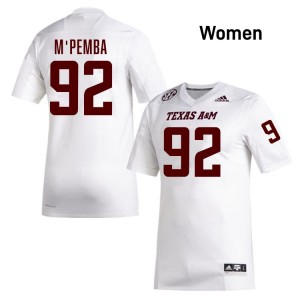 Women Sam M'Pemba White Texas A&M Aggies #92 Limited Jersey 332793-540