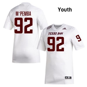 Youth Sam M'Pemba White Texas A&M #92 Limited Jerseys 800840-497