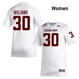 Women Solomon Williams White Texas A&M Aggies #30 Alumni Jerseys 596006-439