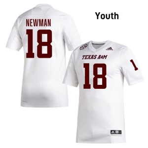 Youth TK Norman White Texas A&M #18 Embroidery Jerseys 218680-160