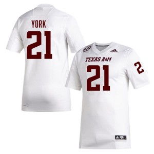 Men Taurean York White Texas A&M Aggies #21 Alumni Jerseys 312543-881