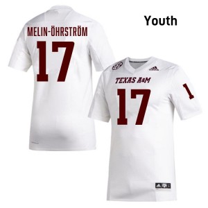 Youth Theo Melin Ohrstrom White Texas A&M Aggies #17 University Jerseys 144197-604