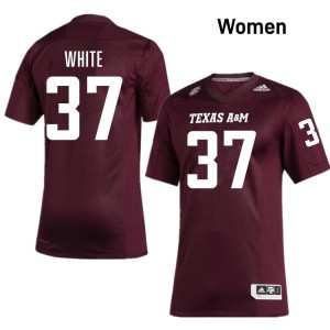 Women Tyler White Maroon Aggies #37 Limited Jersey 556571-810