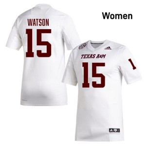 Women Wesley Watson White Texas A&M University #15 Alumni Jersey 497870-335