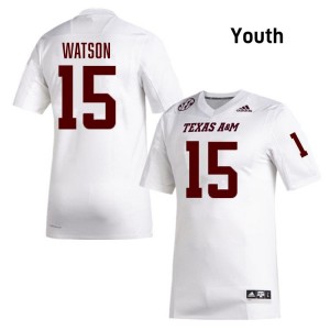 Youth Wesley Watson White Texas A&M #15 High School Jerseys 594153-930
