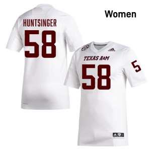 Women William Huntsinger White Aggies #58 Official Jerseys 554250-395