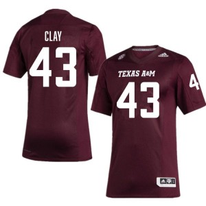 Men Zachary Clay Maroon Aggies #43 Game Jersey 707913-462